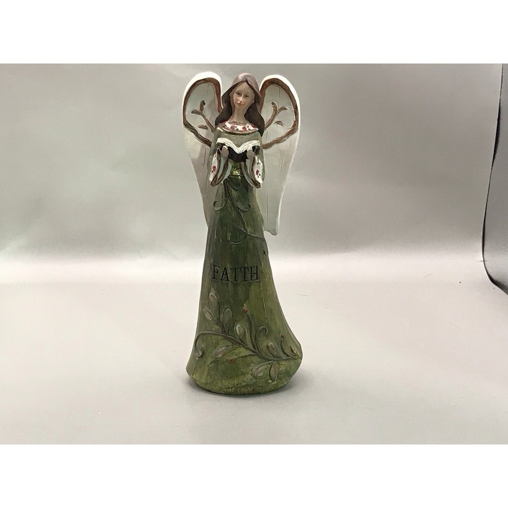 Resin Angel With Faith Printed On The Front 7"